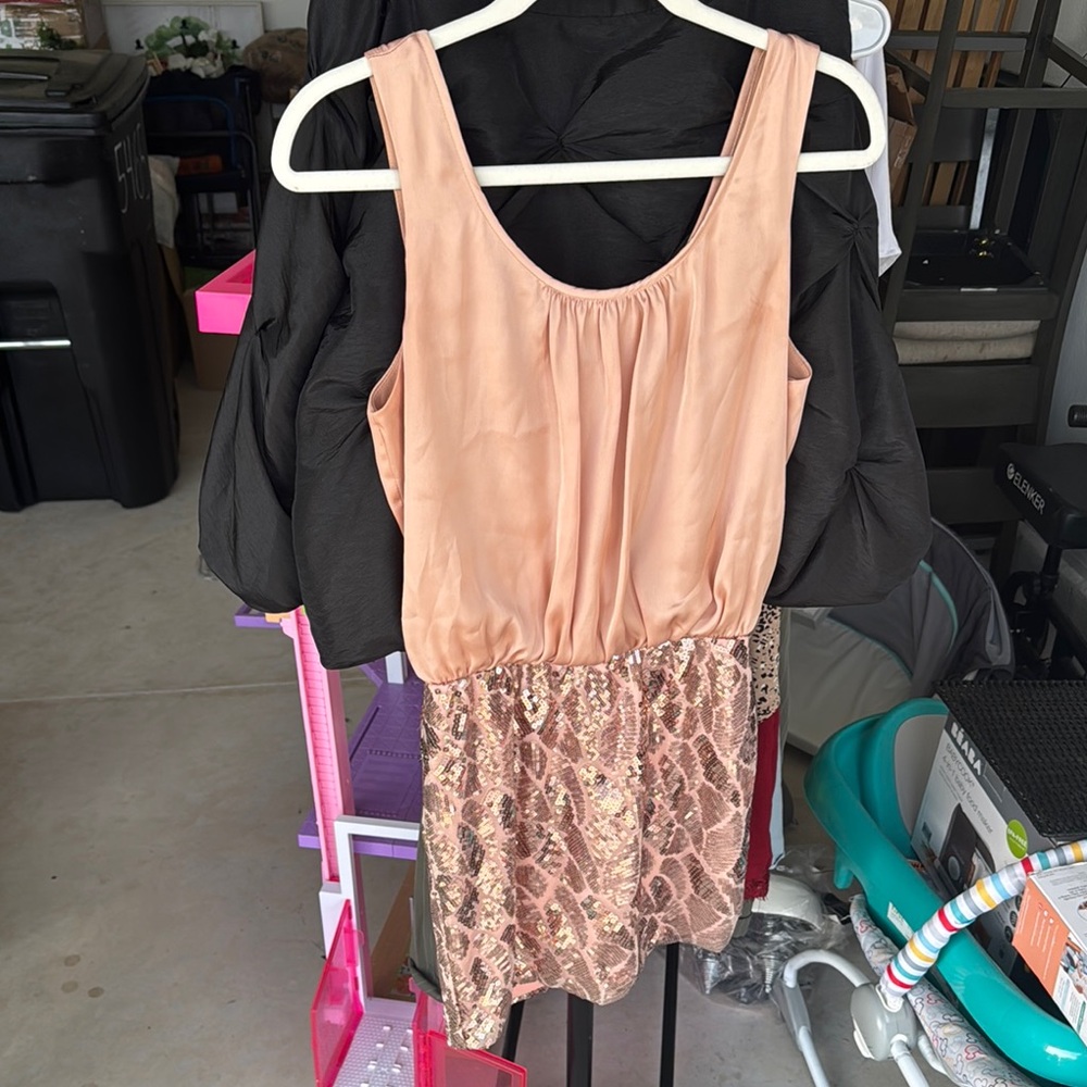 Peach and Sequin Dress